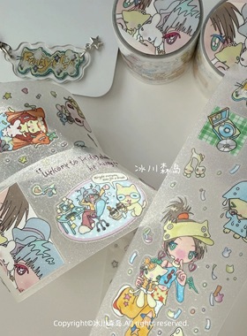 鸟鸟一 Friday club少女偶像贴纸卷分装 可爱y2k手帐胶带人物贴画