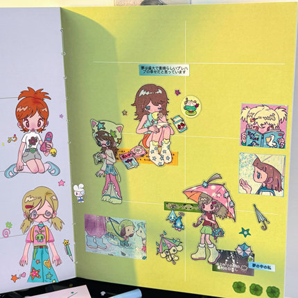 鸟鸟一原创贴纸卷人物分装雨天书店熊猫女孩y2k咕卡手账贴纸切膜