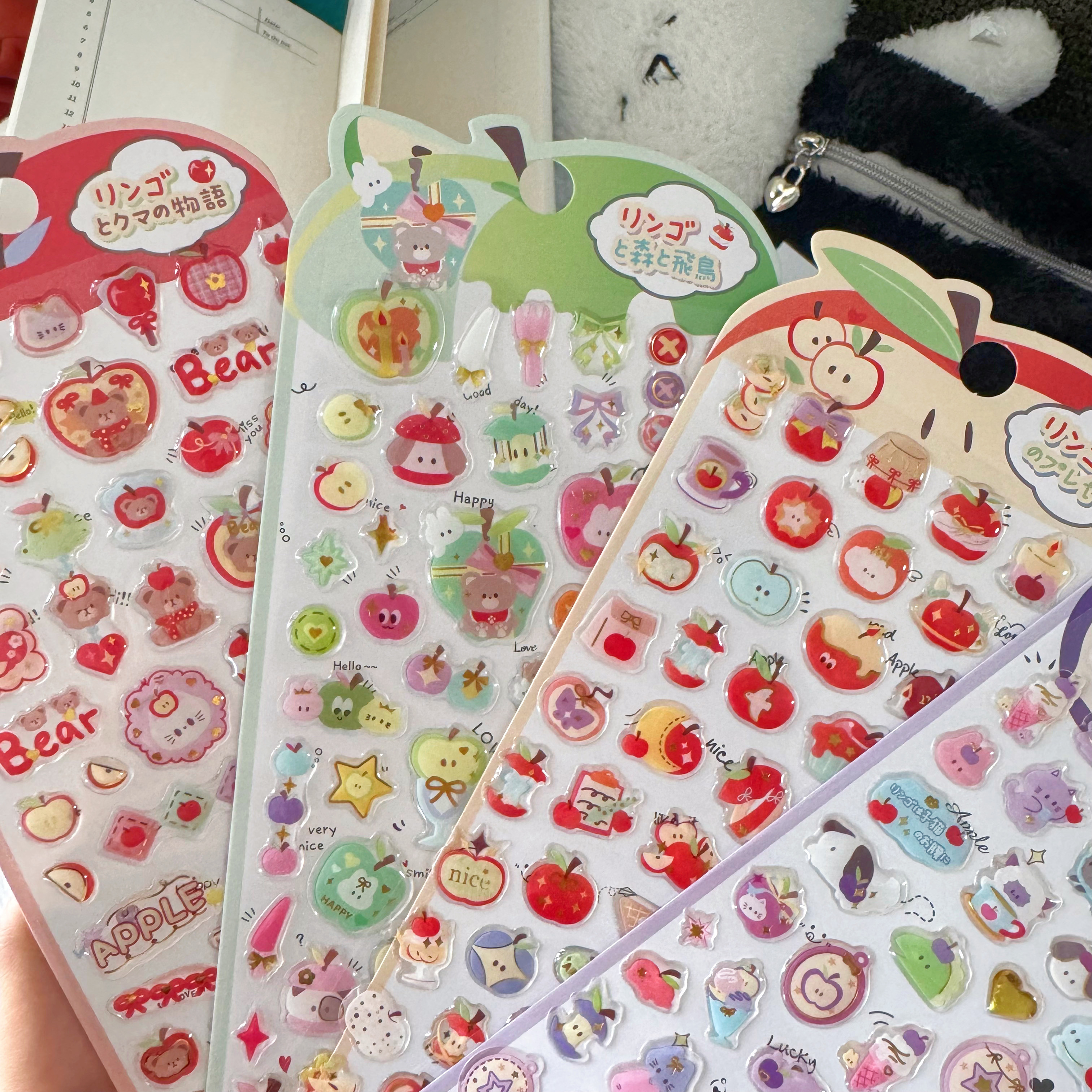 水晶立体小动物苹果乐园滴胶贴纸ins风可爱手账ccd手机装饰贴画,文具电教/文化用品/商务用品,贴纸/立体贴纸,淘宝优惠券,粉丝福利购,淘宝优惠卷