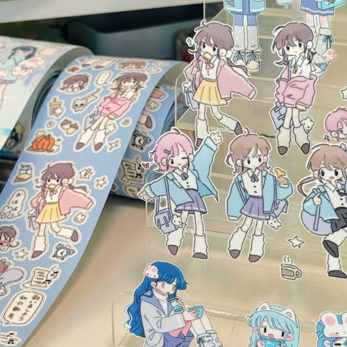 [N1ng酱分装]早上好活力小女孩模切胶带少女心ins风可爱韩系贴纸