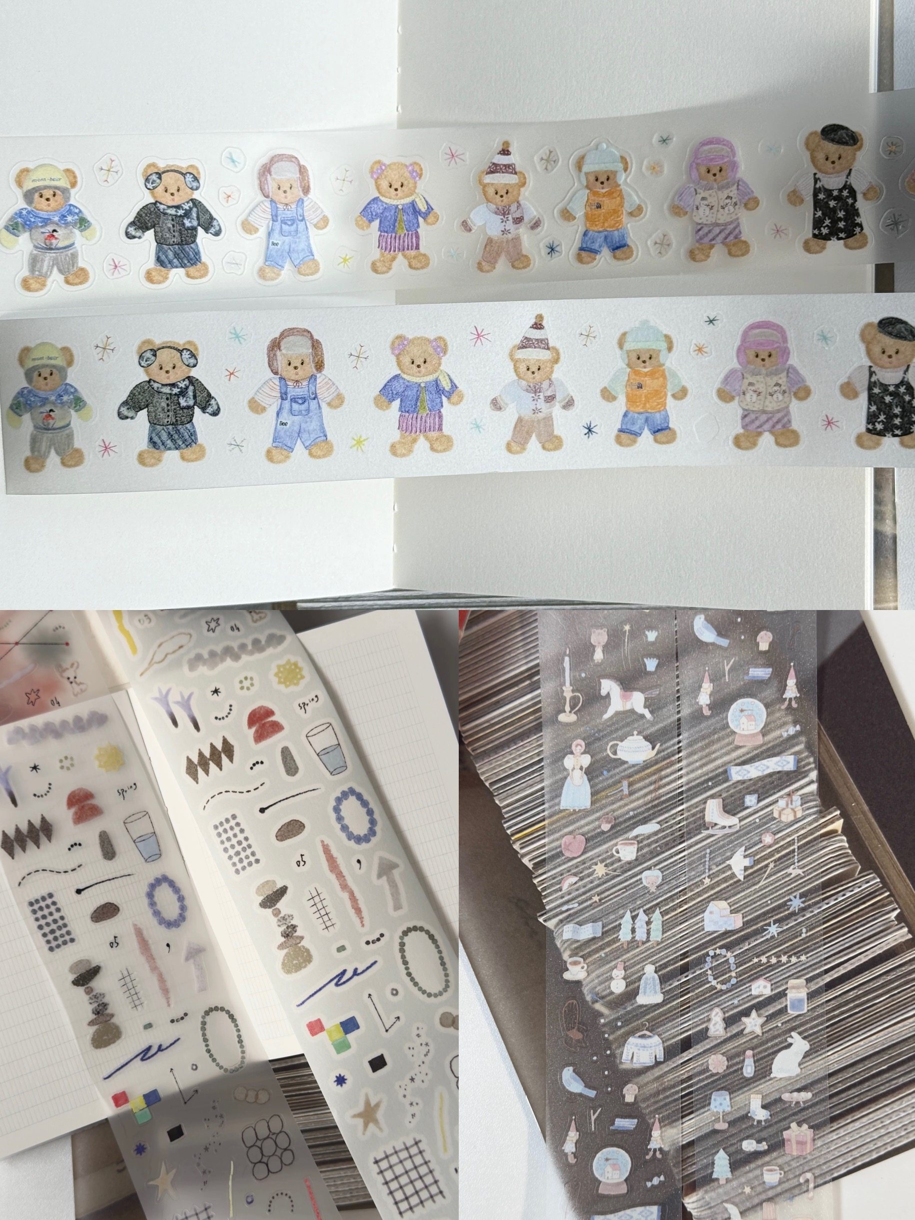 Mochi 制造所分装冬日盐系基础deco贴纸卡通小熊贴纸卷手帐装饰,文具电教/文化用品/商务用品,贴纸/立体贴纸,淘宝优惠券,粉丝福利购,淘宝优惠卷