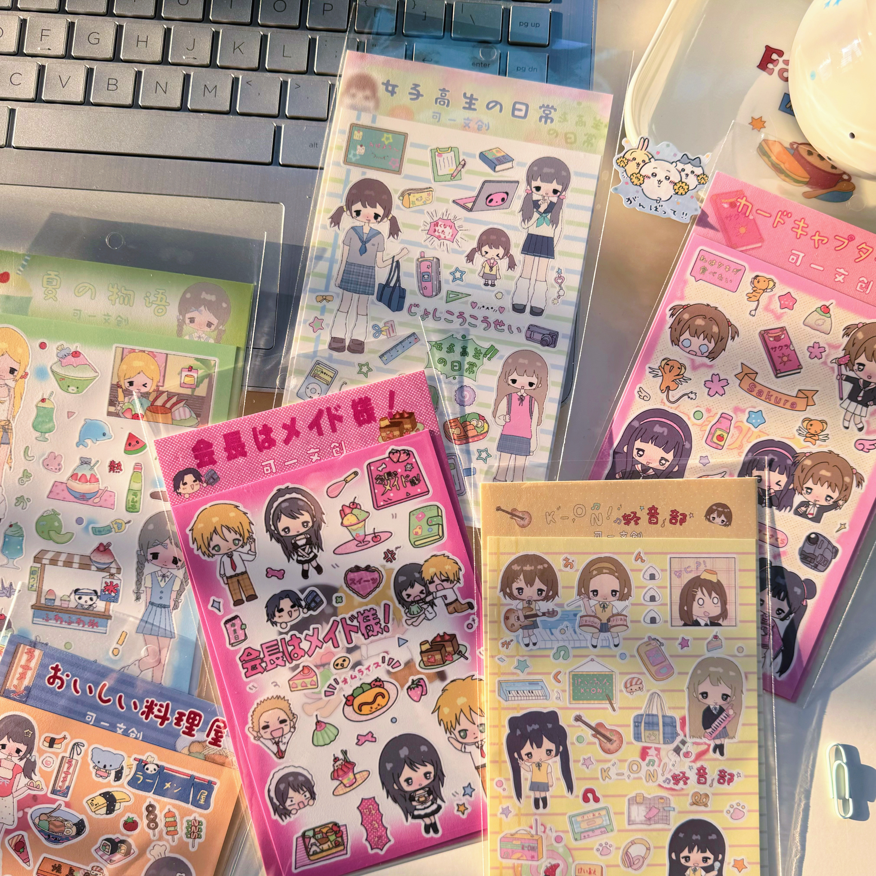 原创轻音少女贴纸女子高中生人物少女二次元动漫周边手账手机壳