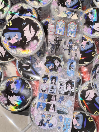 鸟鸟一原创黑执事同人贴纸分装贴纸卷邮轮柄啵酱&塞巴斯&伊丽莎白