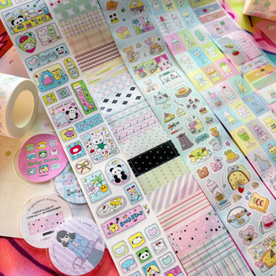 [萌力胶囊分装] 原创字素切片韩系可爱清新奶油手帐切膜胶带贴纸