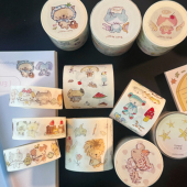 分装 jottacore手帐贴纸卷可爱卡通动物手帐素材拼贴装 饰贴纸