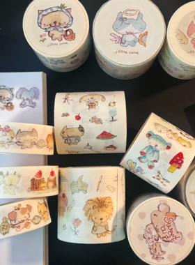 分装jottacore手帐贴纸卷可爱卡通动物手帐素材拼贴装饰贴纸
