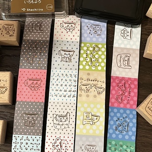 分装 咕咕万物原创韩系波点基础印章盖印贴纸卷便签卷贴纸书写纸