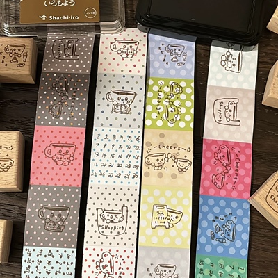 分装 咕咕万物原创韩系波点基础印章盖印贴纸卷便签卷贴纸书写纸