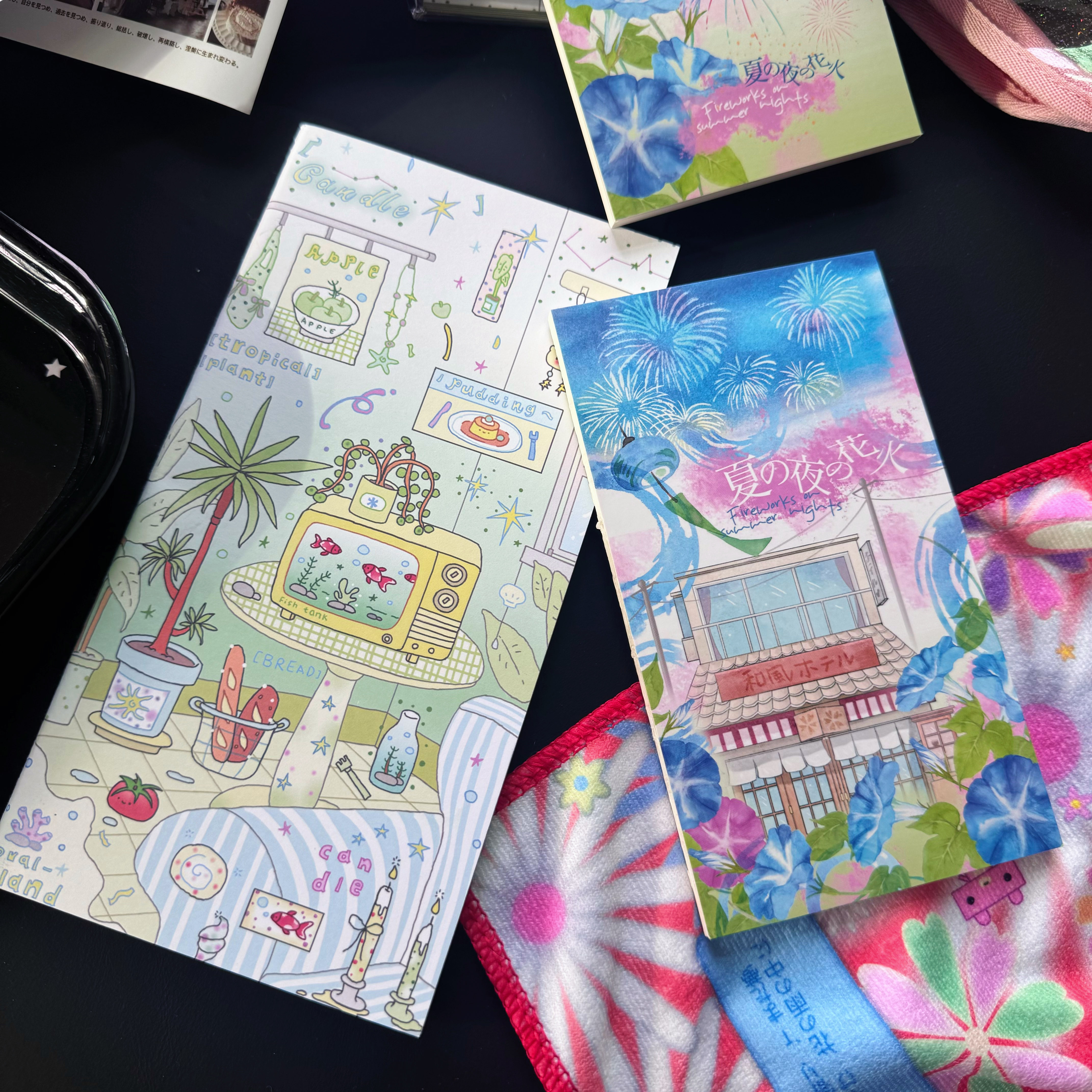 辣子星原创牵牛花的夏天薄本手帐本日系和风日记本清甜彩页tn本