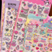 正版 三丽鸥库洛米立体水晶贴纸可爱卡通KT猫学生儿童手账装 饰贴画