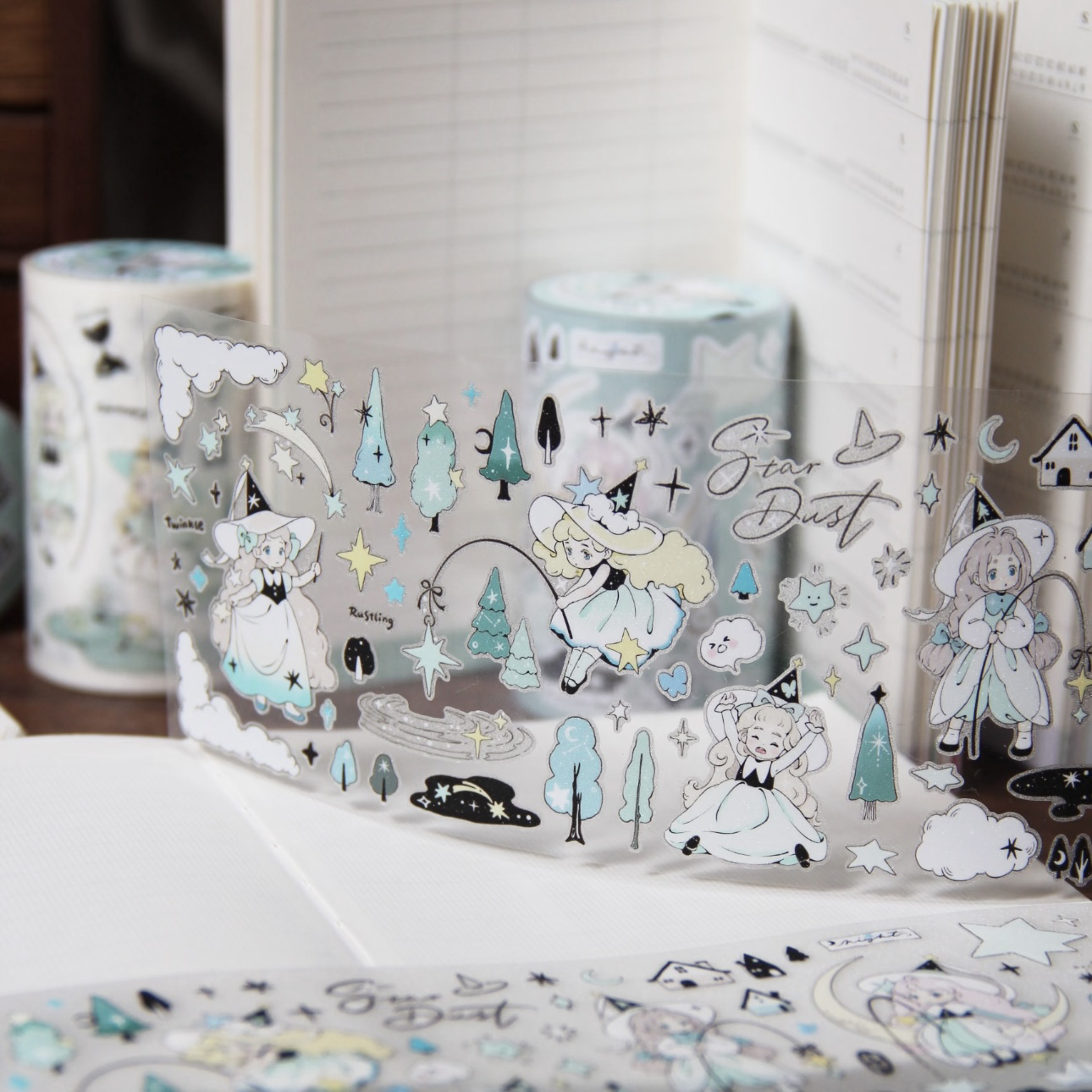 Neinei野柚小小魔女贴纸卷分装魔法女巫百搭装饰拼贴可爱手帐贴画