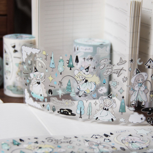 Neinei野柚小小魔女贴纸卷分装魔法女巫百搭装饰拼贴可爱手帐贴画