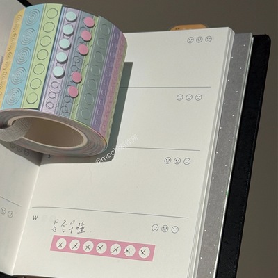 Mochilab 分装基础圈与点/方与格基础deco切膜贴纸卷分装手帐装饰