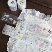 「DoggyKiki」原创盐系字素贴纸卷分装 饰 碎星银箭手帐胶带拼贴装