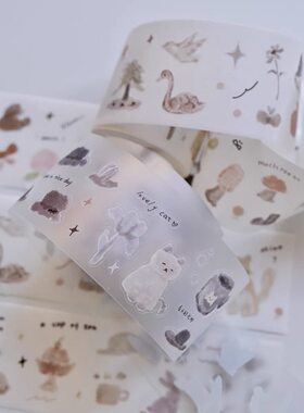 分装JIYU STUDIO 季雨原创在春天离开之前清新治愈风卡通贴纸卷