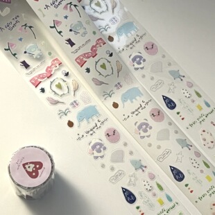 黄哈哈分装可爱盐系童话续集卡片机贴纸卷星方方烫银拉条手帐装饰