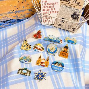 哈尔滨文创冰箱贴冰雪大世界雪乡摩天轮旅游纪念品装饰磁贴礼物