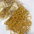 Gold-Tone Color-Retention Heart Embossed Open Jump Rings (Approx. 50 Pieces)