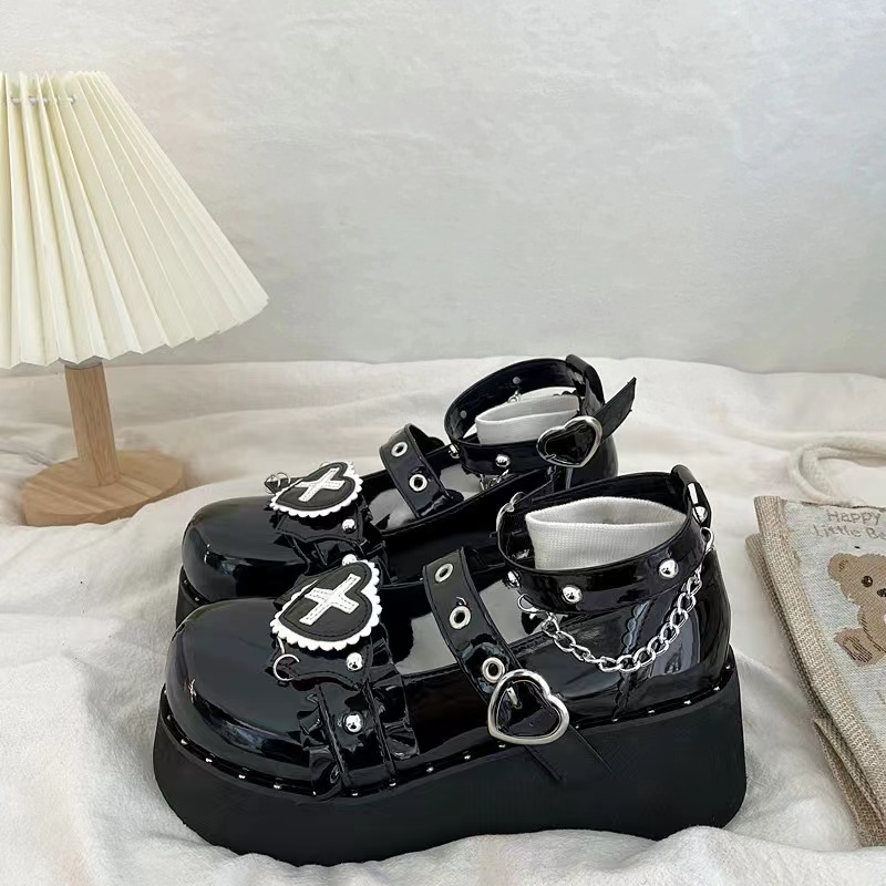 漆皮辣妹厚底鞋女高跟鞋哥特甜酷