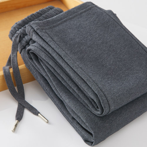 深灰色纯棉卫裤男2025秋冬新款