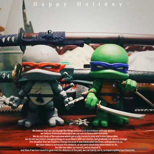 潮玩忍者神龟手办人偶模型车载摆件家居摆设桌面装饰品男礼物