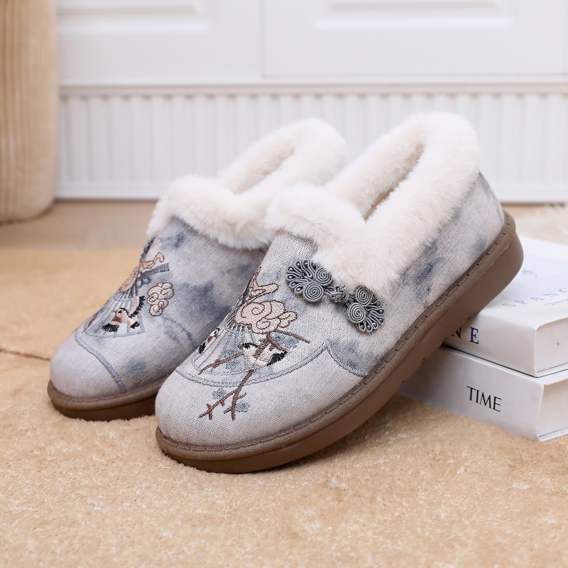 老北京布鞋女冬季加绒加厚棉鞋