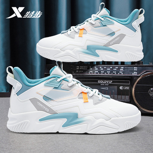 皮面防水老爹鞋 官方正品 冬季 新款 特步男鞋 青少年运动休闲潮鞋 板鞋