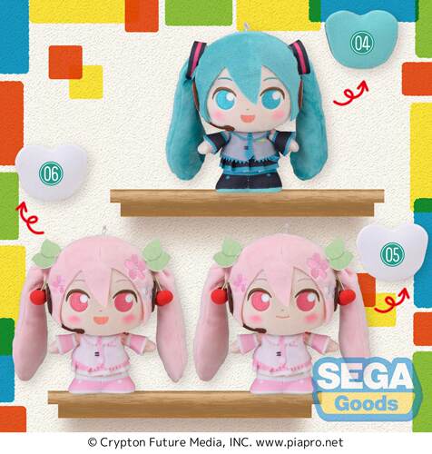 SEGA VOCALOID moipon初音未来&樱初音毛绒玩偶 安抚娃娃
