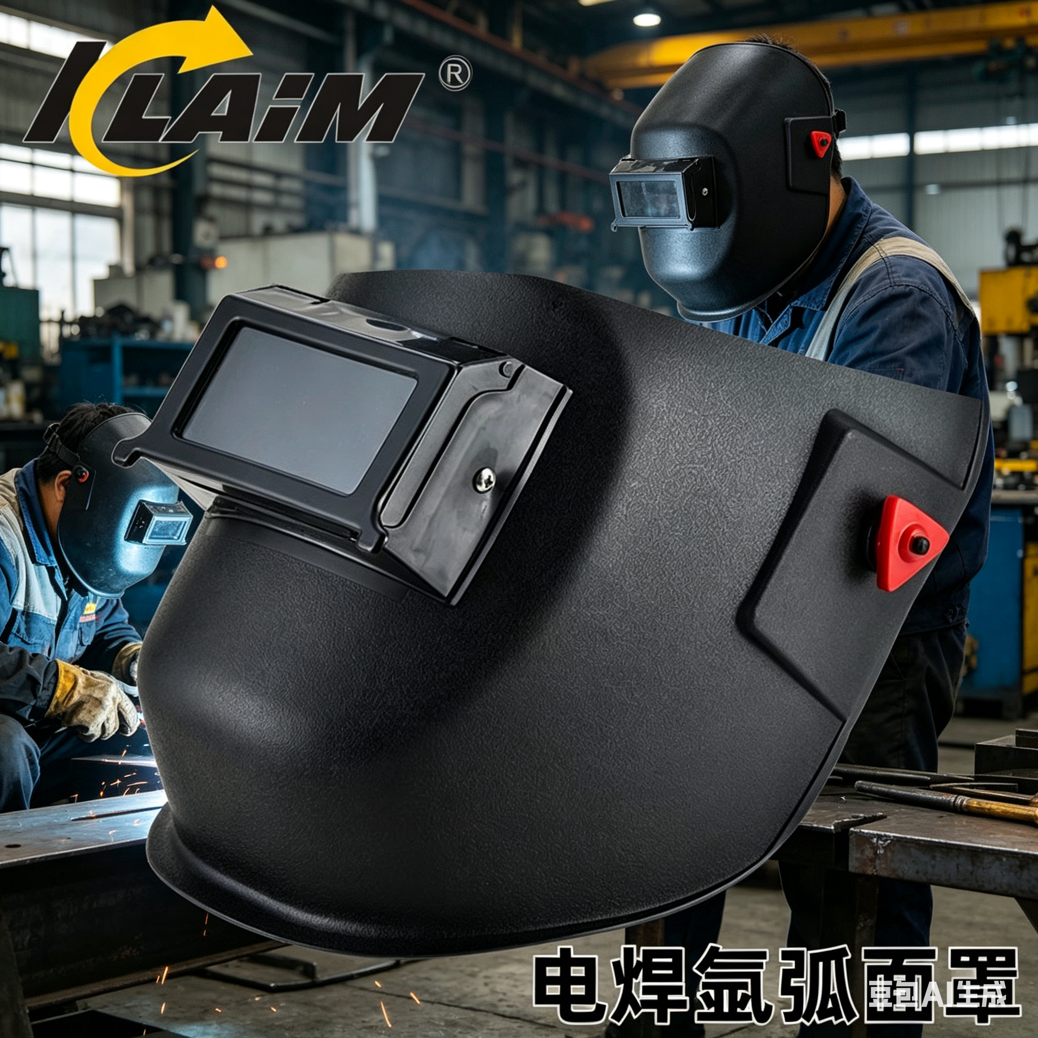 头戴电焊面罩氩弧焊轻便二保烧焊 防强光防烫防打眼焊工面具批发