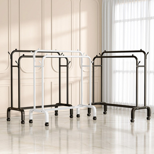 简易室内宿舍移动晒凉衣帽架子晾衣架落地家用卧室挂衣服折叠单杆