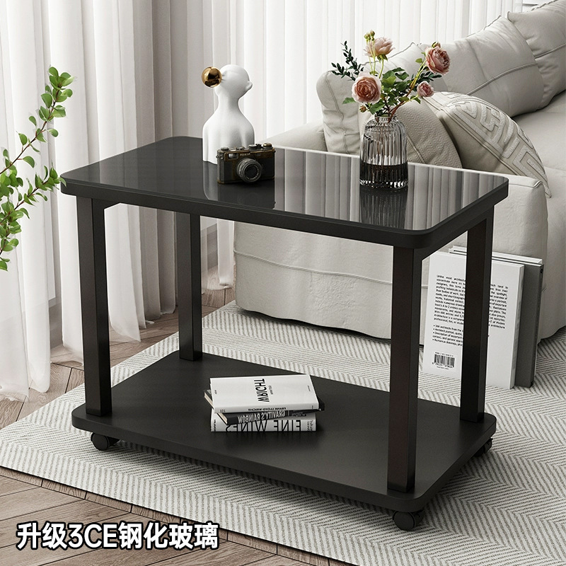 边几沙发边柜客厅家用钢化玻璃