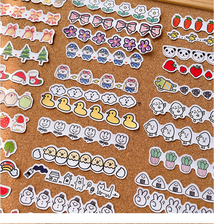 可爱分割线贴纸第二弹手账素材幼儿园成长手册装饰花边相册贴画