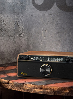 SANGEAN/山进 WR-12BT低音炮台式老人复古蓝牙播放器半导体收音机