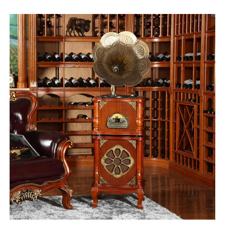 欧式复古高端大气老式仿古留声机黑胶cd唱机古典唱片机音箱收音机