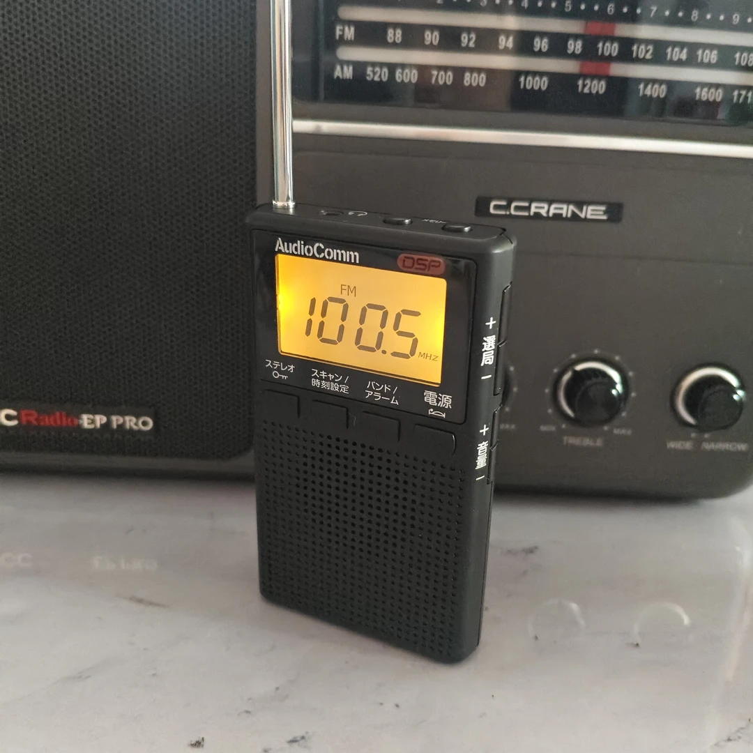 日本代购精致小巧的迷你DSP收音机300随身听便携式袖珍收音机