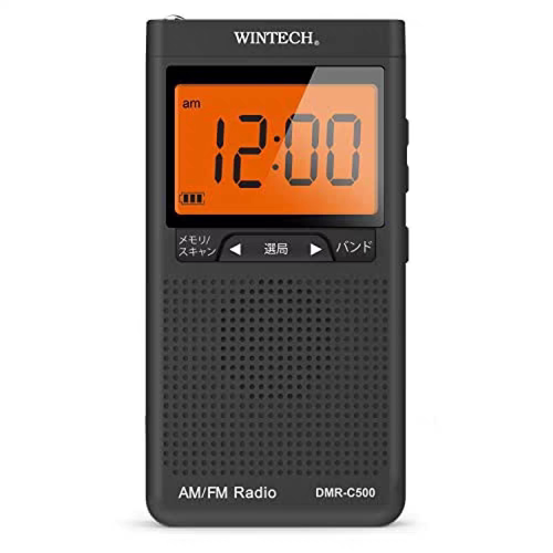 日本代购Wintec便携式秀珍迷你数字收音机带闹钟功能两波段FM