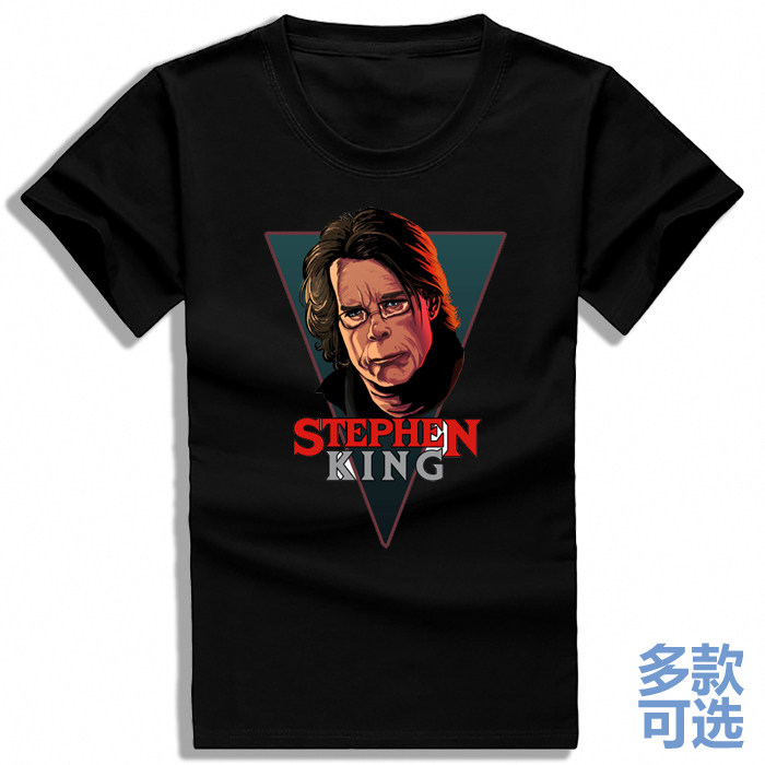 史蒂芬金恐怖片男女宽松直筒圆领打底全纯棉短袖t恤衫半袖上衣服
