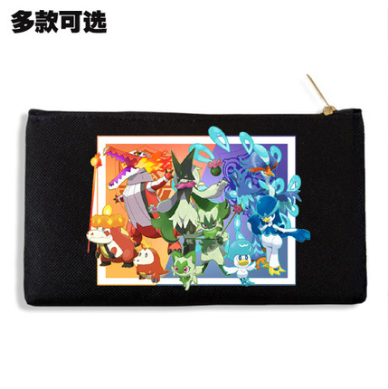 新叶喵蒂蕾喵魔幻假面喵宝可梦朱紫手拿钱包帆布笔袋手机收纳袋子