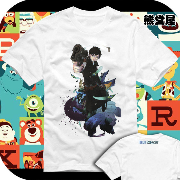 青之驱魔师蓝色除魔师奥村雪男直筒圆领全纯棉短袖t恤衫半袖衣服