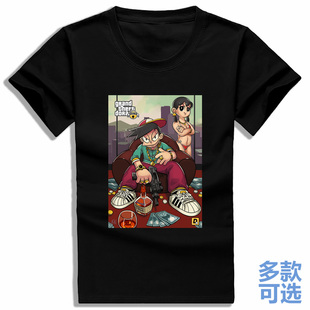 哆啦a梦机器猫技安大雄胖虎小夫阿福纯棉短袖t恤打底衫半袖上衣服
