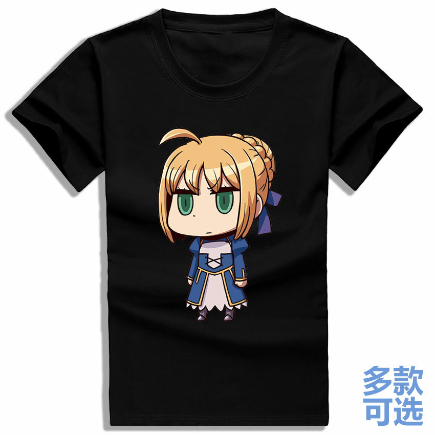 fatefgo征服王大帝金saber圆领纯棉短袖t恤打底衫半袖上衣服