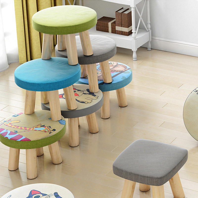 小凳子实木家用椅子可爱换鞋凳简约圆凳懒人沙发凳矮网红创意板凳