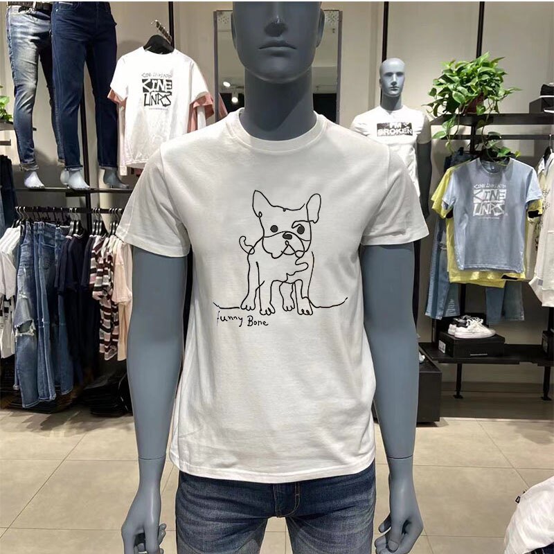 JJ品牌男装夏季纯棉圆领修身潮舒适透气简约印花休闲百搭短袖T恤