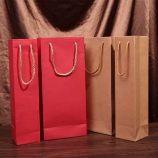 纸袋双支单支 红酒手提袋礼品袋定做高档2支装 通用红酒袋子包装