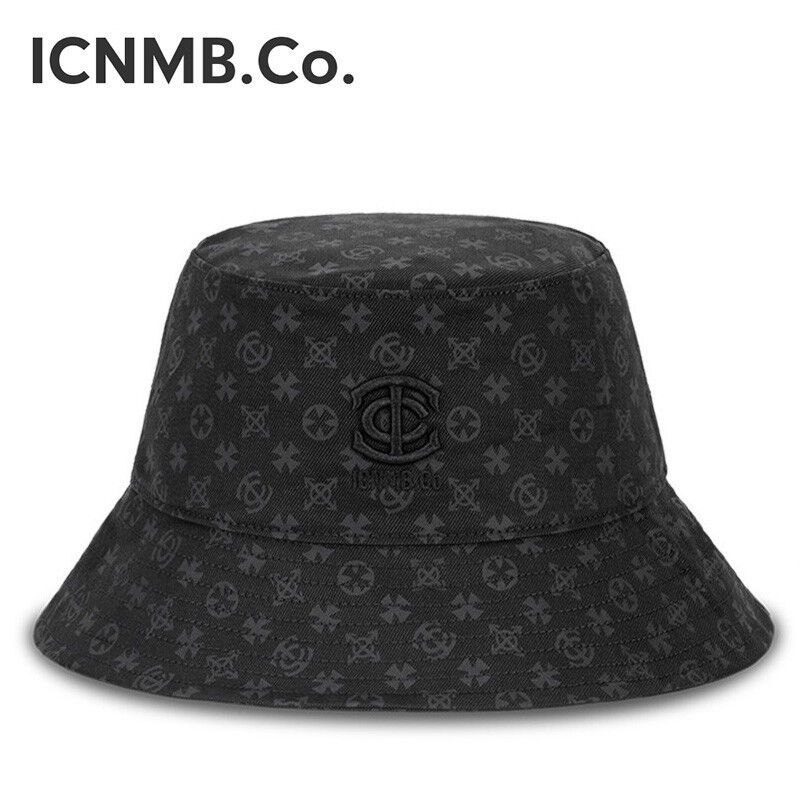 ICNMB轻奢老花系列夏季防晒渔夫帽男女抗UV帽高街暗纹遮阳