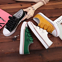 Giày vải mùa thu mới hoang dã nữ phiên bản Hàn Quốc của học sinh Giày trắng Velcro Giày lười đi đường chụp giày thông thường - Plimsolls giầy elly