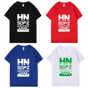 湖南师大附中校服短袖T恤博才广益实验中学红色文化衫校园附中系