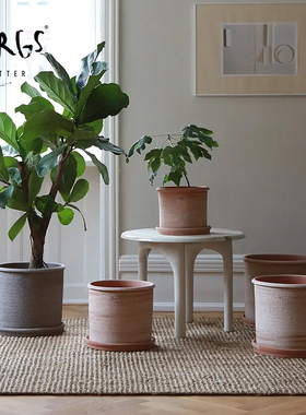 青野园艺家 Bergs 宝格仕 摩德纳户外手工陶土花盆丹麦进口家用