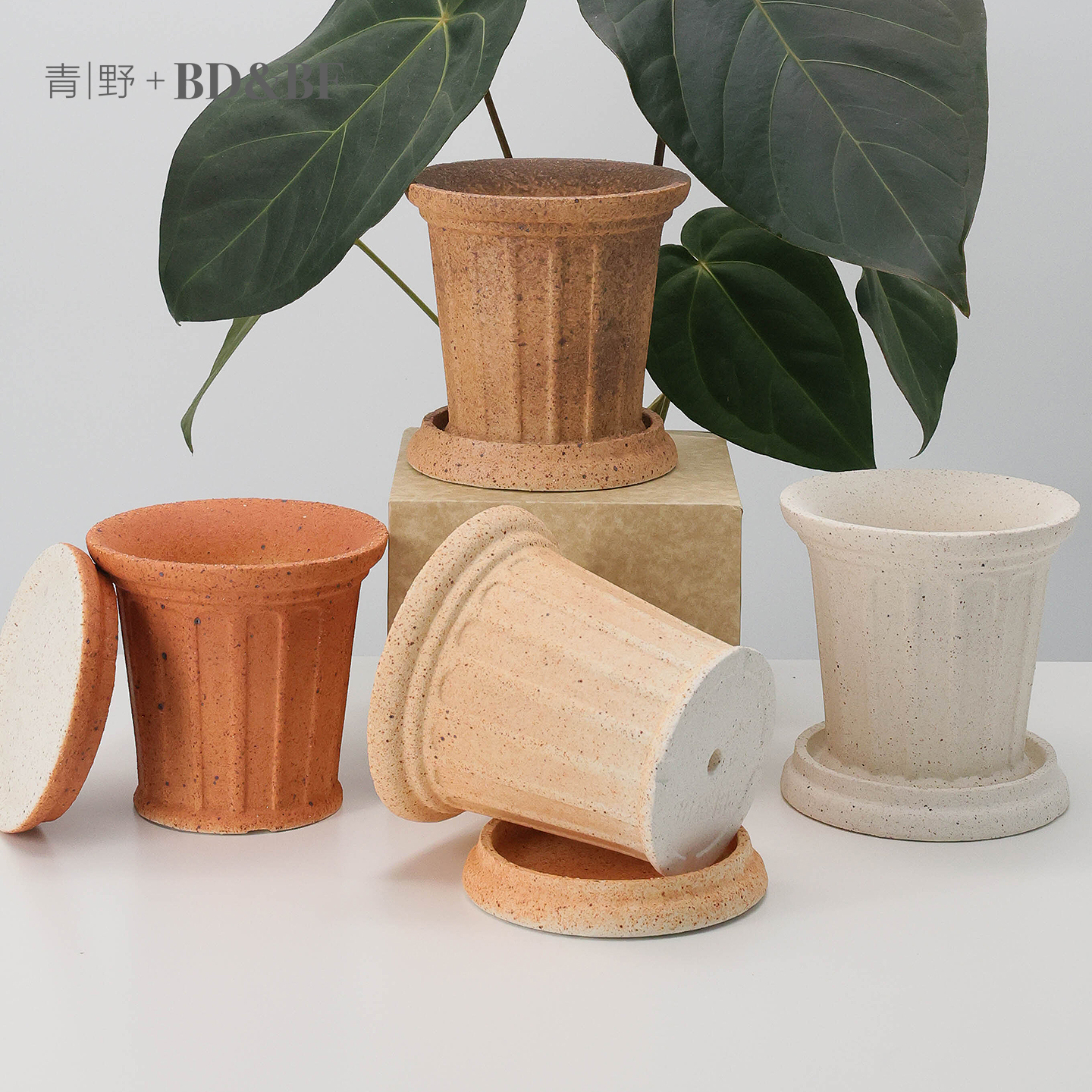 高温粗陶盆罗马柱系列，复古感