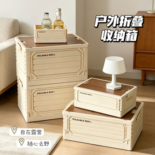 简易女生户外露营零食奶油收纳箱
